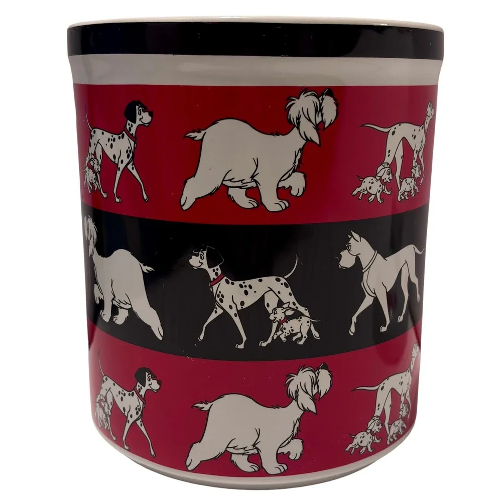 Disney Kanine Krunchies Dog Treat Jar OS Red Black Excellent 101 Dalmatians